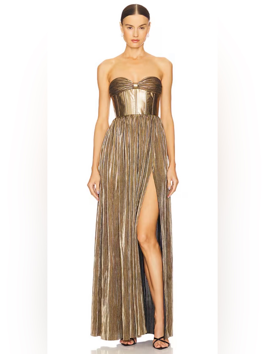 Bronx & Banco Florence Strapless Gown In Gold Size Medium